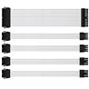 iCAN PSU Cable Extension Cable, Braided, White,  w/Comb Kit | 1x 24 pin (20+4) | 2x 8 pin (4+4) CPU | 2X 8 Pin (6+2) GPU Set...