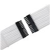 iCAN PSU Cable Extension Cable, Braided, White,  w/Comb Kit | 1x 24 pin (20+4) | 2x 8 pin (4+4) CPU | 2X 8 Pin (6+2) GPU Set...