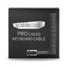 CableMod Pro Coiled Keyboard Cable (Carbon Grey, USB A to USB Type C, 150cm)