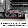 iCAN USB 3.2 Gen 2 (USB 3.1) Internal Adapter 20-Pin Motherboard Header Male to Female 10Gbps for PC USB-A Ports, Straight Type