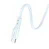 HOCO light blue 60W silicone charging data cable USB Type-C to Type-C,1m (3.3ft)