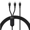 Baseus Flash Series Ⅱ One-for-Two Fast Charging Cable USB Type-C to C+C 100W, 1.5m (5ft), Black(Open Box)