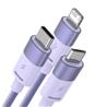 Baseus StarSpeed 1-for-3 Fast Charging Data Cable USB-A to M+L+C 3.5A, 1.2m (4ft), Purple