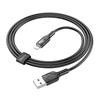 Hoco "U120 Transparent explore" intelligent power-off charging data cable iP, 1.2m (4ft), Black