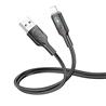 Hoco "U120 Transparent explore" intelligent power-off charging data cable iP, 1.2m (4ft), Black