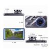 iCan Dual Dashcam, 1080p Full HD Front and Rear, 4.0" IPS Display