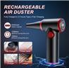 iCAN TAD072 Portable Storm Air Duster, 84000 RPM, 1600 mAh * 3 Battery Powered, 5 V 2 A 60 W, Blowing Force:3.4 OZ, Silver Gray