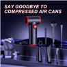 iCAN TAD072 Portable Storm Air Duster, 84000 RPM, 1600 mAh * 3 Battery Powered, 5 V 2 A 60 W, Blowing Force:3.4 OZ, Silver Gray