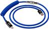 iCAN Coiled Keyboard Cable, USB-A to USB Type-C, 1.5m (5ft), Blue