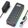 iCAN 7-Port Powered USB 3.0 Hub with Individual On/Off Switch