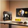 Panneau perforé de bureau à pince ICAN avec éclairage LED et accessoires, noir