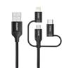 Choetech MFi 3 in1 nylon charging cable, 1.2m (4ft)(Open Box)