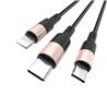 HOCO "X26 Xpress" one pull three charging cable,iP+Micro+Type-c, 1m (3.3ft), Black