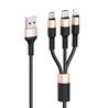 HOCO "X26 Xpress" one pull three charging cable,iP+Micro+Type-c, 1m (3.3ft), Black