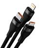 Baseus “Flash Series Ⅱ” Two-for-three Charging Cable U+C to M+L+C 100W, 1.2m (4ft), Black