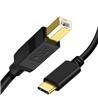 iCAN USB 2.0 Type-C to USB-B 28 AWG M/M cable- 3 ft