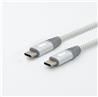 iCAN Premium 3ft USB3.1 Type-C to Type-C, 3A fast charging, Braided, Grey&White