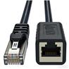 iCAN Cat 6 Ethernet Extender Cable Shielded Male to Female 10FT Black