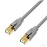 iCAN CAT7 Ethernet Patch Cable, High Speed 10Gbps 600MHz,  Double Shielded S/FTP 26AWG, Gold Plated, 25FT, Grey