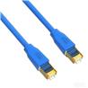 iCAN CAT7 Ethernet Patch Cable, High Speed 10Gbps 600MHz, Double Shielded S/FTP 26AWG, Gold Plated, 6FT, Blue