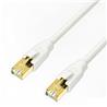 iCAN CAT7 Ethernet Patch Cable, High Speed 10Gbps 600MHz, Double Shielded S/FTP 26AWG, Gold Plated, 15FT, White