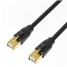 iCAN CAT7 Ethernet Patch Cable, High Speed 10Gbps 600MHz, Double Shielded S/FTP 26AWG, Gold Plated, 50FT, Black