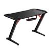 Armoury 47 Inch Z Shaped RGB Gaming Desk, Carbon Fibre Grain Top, PC Gamer Workstations with Headphone hooks & Cup holder, Blac