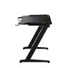 Armoury 47 Inch Z Shaped RGB Gaming Desk, Carbon Fibre Grain Top, PC Gamer Workstations with Headphone hooks & Cup holder, Blac