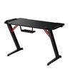 Armoury 47 Inch Z Shaped RGB Gaming Desk, Carbon Fibre Grain Top, PC Gamer Workstations with Headphone hooks & Cup holder, Blac