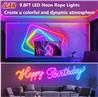 Guirlande lumineuse au néon RGBIC, bandes lumineuses à LED de 3 m, synchronisation musicale, conception DIY