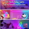 Guirlande lumineuse au néon RGBIC, bandes lumineuses à LED de 16,4 pieds, synchronisation musicale, conception DIY