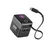 iCAN 70W 2-Port Portable GaN PD Charger with Type-C Retractable Cable