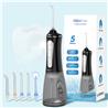 H2ofloss Oral Irrigator Set with 1*Water Flosser + 1*Travel Bag + 5*Nozzle Tips + 1*brush head + 1*transparent box, 300ml Tank,