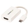 StarTech USB-C to HDMI Video Adapter with USB Power Delivery - 4K 60Hz - White (CDP2HDUCPW) | -Charge your laptop and output HD