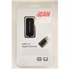 iCAN Premium USB3.1 Type C (M) to Gigabit Ethernet 8Pin (F) Adapter