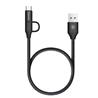 BASEUS Yiven 2-1 Micro USB/Type C Cable, 2A, 1M, Black