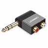 Adaptateur UGREEN AV147 mâle 6,35 mm vers femelle 2RCA, noir