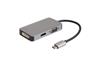 iCAN USB3.1 Type C to HDMI+DVI+VGA 3-in-1 Adapter, Aluminum, Grey(Open Box)