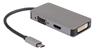 iCAN USB3.1 Type C to HDMI+DVI+VGA 3-in-1 Adapter, Aluminum, Grey(Open Box)