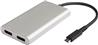 iCAN Thunderbolt 3 to Dual DisplayPort 4k@60Hz Adapter, Aluminum, Grey(Open Box)