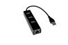 iCAN USB 3.0 Gigabit Ethernet Adapter with 3 Port USB Hub, Black