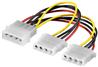 iCAN Internal Computer Power splitting Y Cable/Cord, 1 x Molex 4pin male to 2 x Molex 4pin female, 6 inch