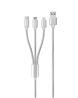 iCAN Type C + Lightning + Micro USB 3 in 1 Cable, 1M, Silver