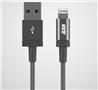 iCAN Premium USB-A 2.0 to Lightning Cable, MFi Certified, Nylon Braided, M/M, 3ft, Grey (LQCMF006-CS-R)