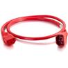 C2G 18AWG Power Cord (IEC320C14 to IEC320C13) (Red) - 6 ft. (17505)