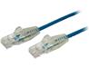 Startech Cat6 Ethernet Cable - Slim - Snagless RJ45 Connectors - 1 ft., Blue (N6PAT1BLS)