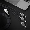 BENKS Lightning + Type C + Micro USB 3-in-1 Cable, 1.2M, Black