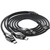 BENKS Lightning + Type C + Micro USB 3-in-1 Cable, 1.2M, Black