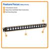 16-Port 1U Rack-Mount Unshielded Blank Keystone/Multimedia Patch Panel, RJ45 Ethernet, USB, HDMI, Cat5e/6