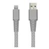 iCAN USB-A 2.0 to Lightning Cable, MFi Certified, M/M, 6ft, Grey & White, Braided(Open Box)